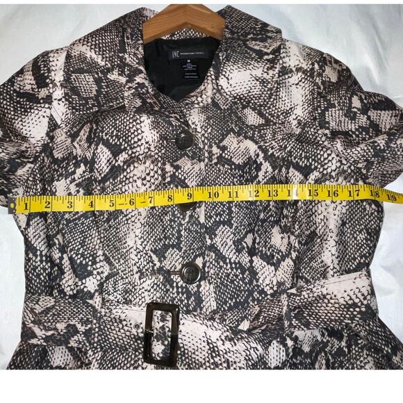 INC International Concepts Snakeskin Print Belted Trench Coat - Women's Size M‎ - Picture 6 of 8